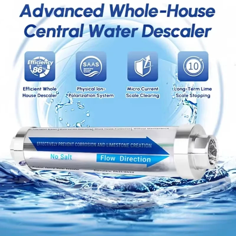 EIREE Whole House Water Softener System IPSE Salt-Free Scale Inhibitor Descaler Softening Machine for Household Water Treatment