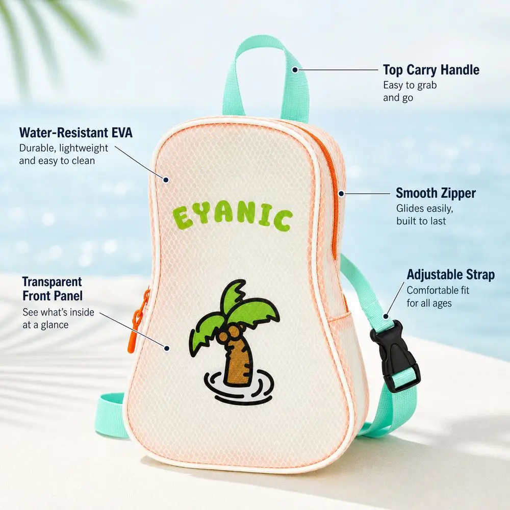 Multifunctional Waterproof Swimming Bag Transparent Window Large Capacity Swim Crossbody Bag Wet Dry Separation Fitness Bag