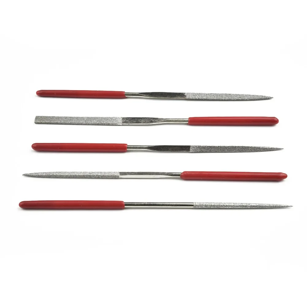 5Pcs Electroplated Diamond Needle File Set For Jewelry Metal Wood Ceramic Glass Stone Craft Sharping Working Hand Carving Tool