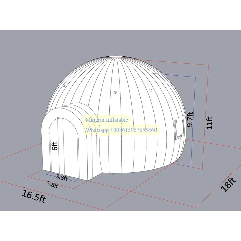 20/30ft DIA White LED Light Inflatable Igloo Dome Party Tent For Commercial Advertisement Wedding Camping Events with blower