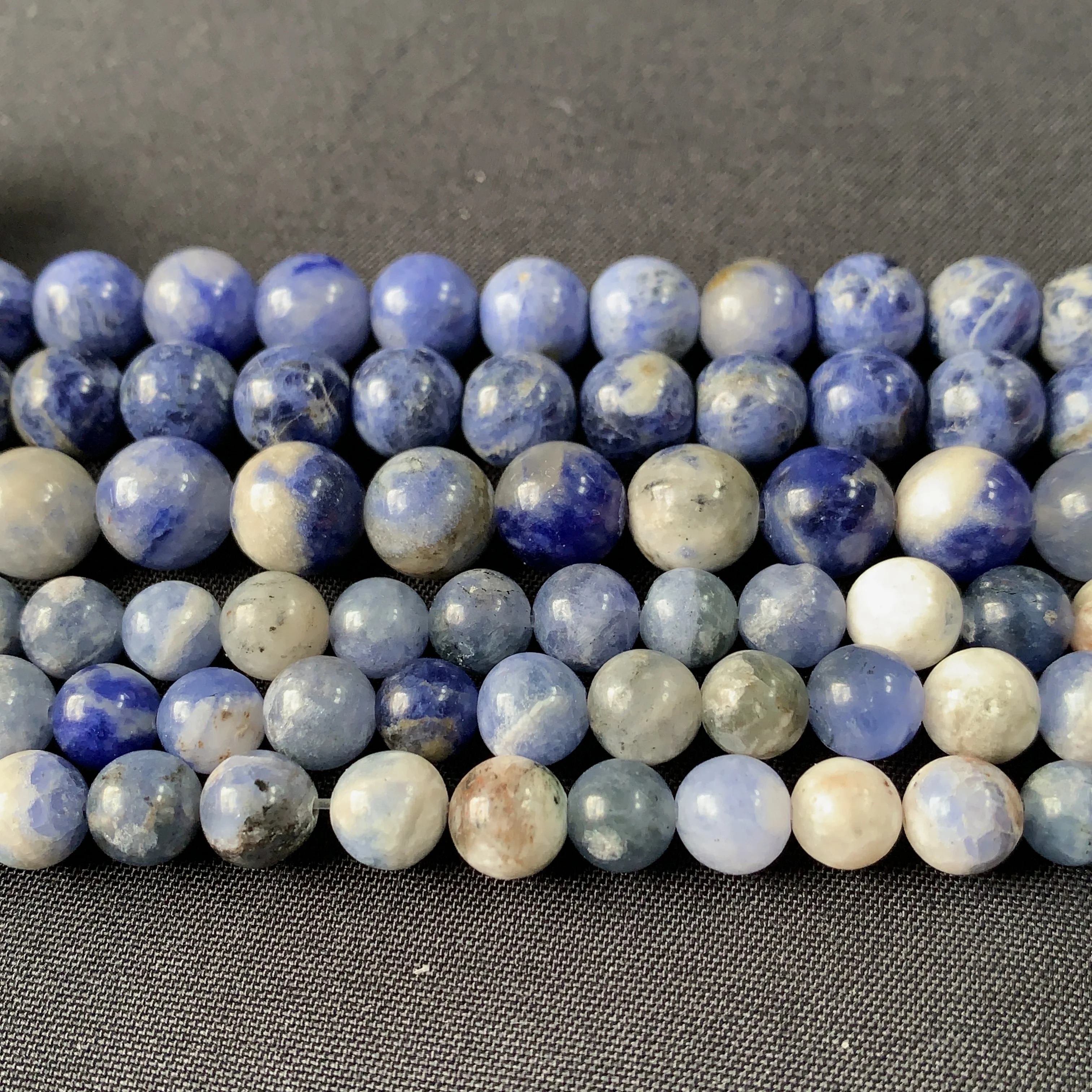 Brins de perles de sodalite naturelles rondes, perles d'espacement pour bijoux, bracelet de bricolage, breloque, accessoires de boucle d'oreille, 6mm, 8mm