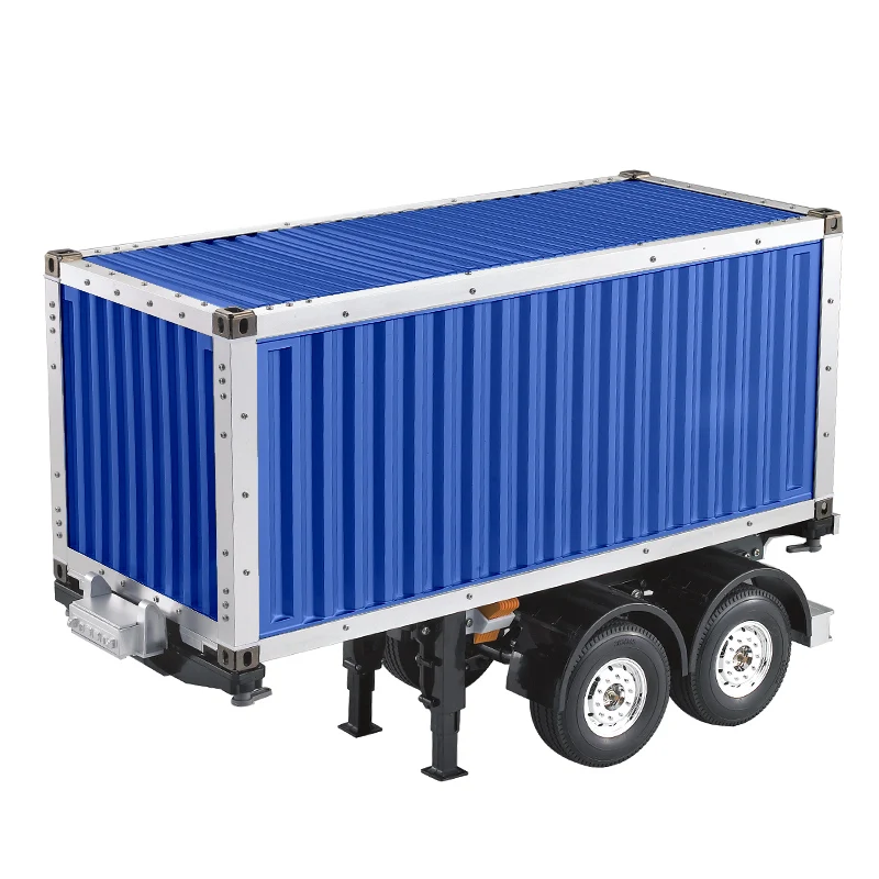 20ft 1/14 Semi Trailer Truck Container Chassis KIT Tractor Blue Painted Unassembled Model THZH0423-SMT9