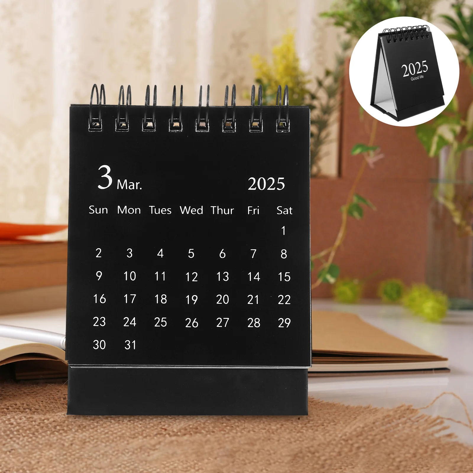 

Calendar 2025 Desk Small Decorative Monthly Memorandum Flip for Black Daily Office