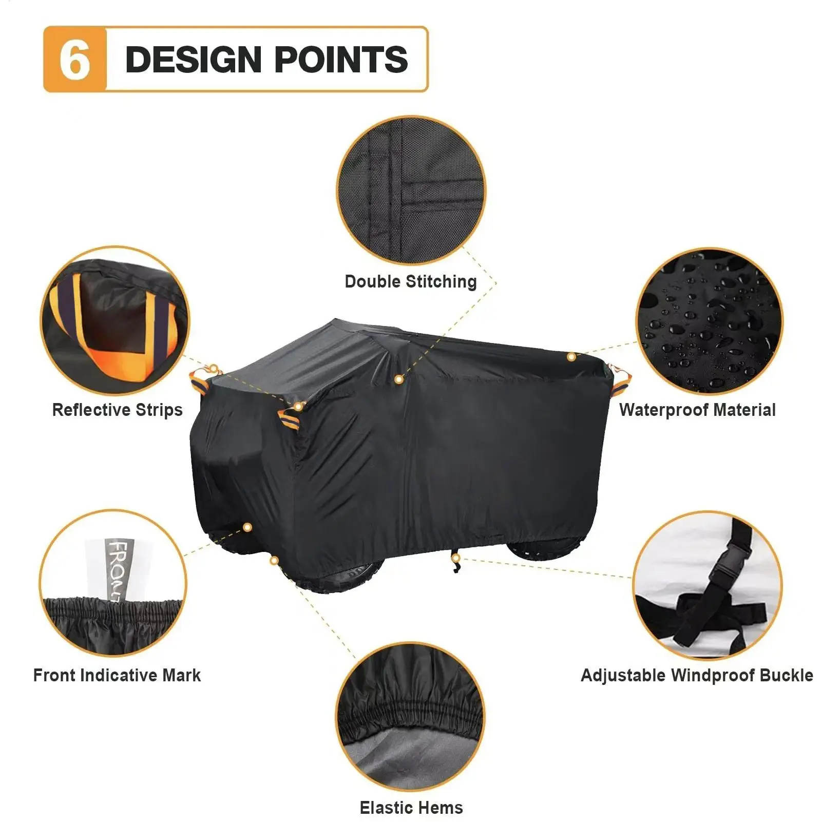 ATV-Abdeckung, wasserdicht, robust, reißfest, Plane, winddicht, ATV-Abdeckungen für regnerisches Wetter, Sommersonne, Belichtung, Winter-Straßenausflüge