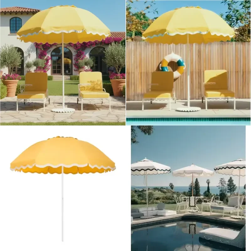 Wholesale High Quality Large Custom Polyester Outdoor Furniture Modern Shade Beach Umbrella for Courtyard and Hotel Use