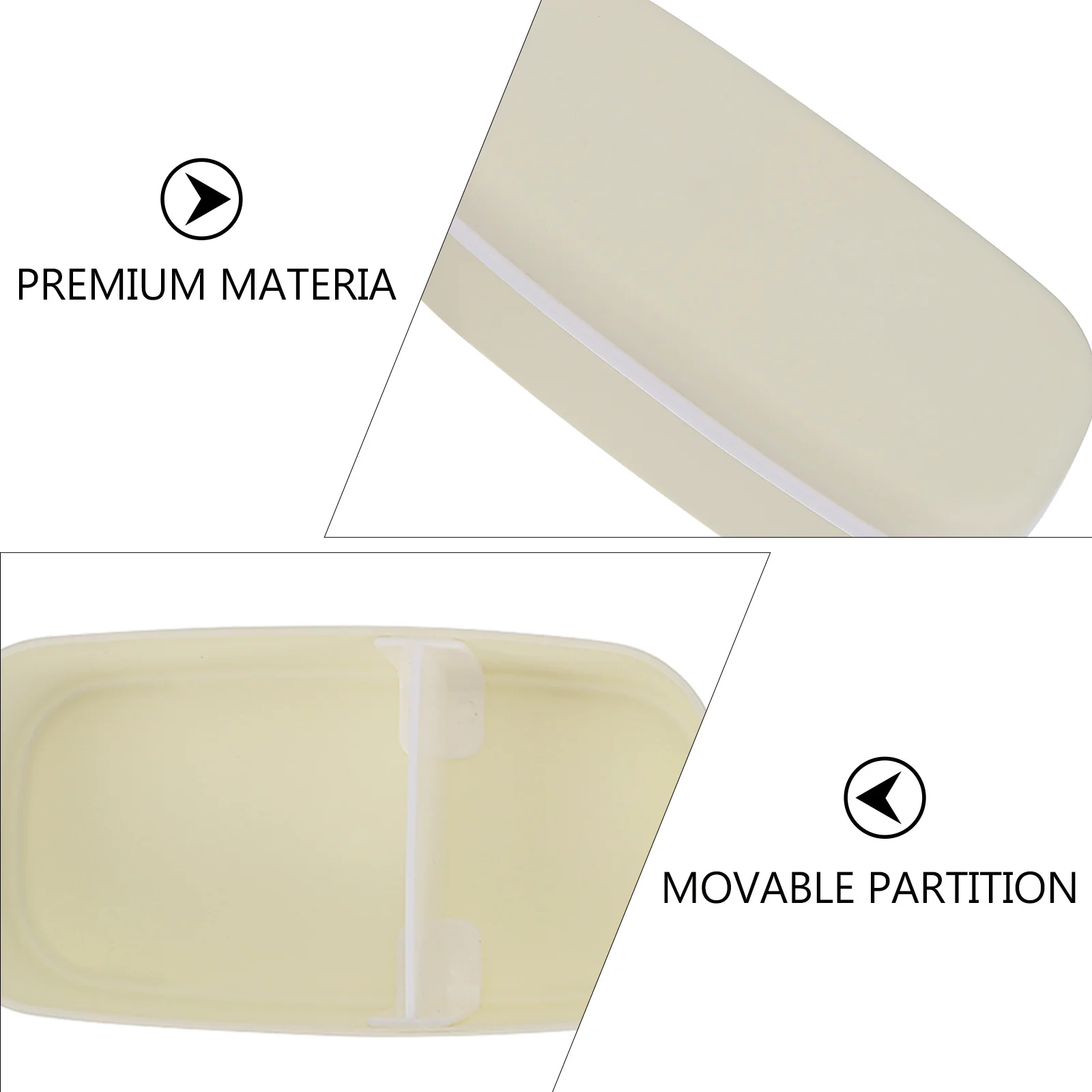 

1 set Double Layer Lunchbox Bpa-Free Plastic Food Container Movable Partition Heat Resistant Portable For Office School Picnic