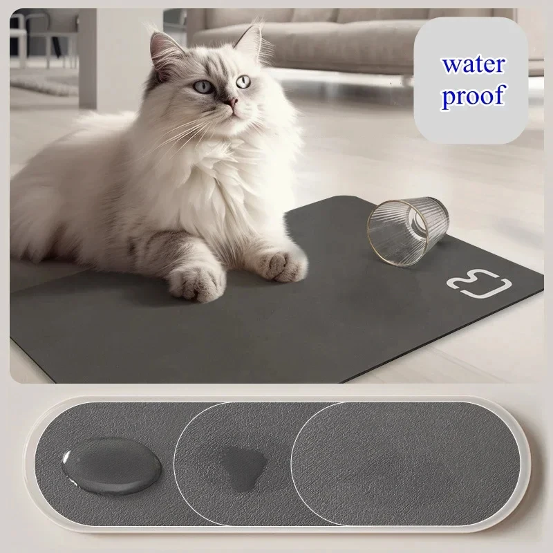 Minimalist pet feeding mat repeated washing cat and dog pad water absorption and non slip mat rest and training pet cushions