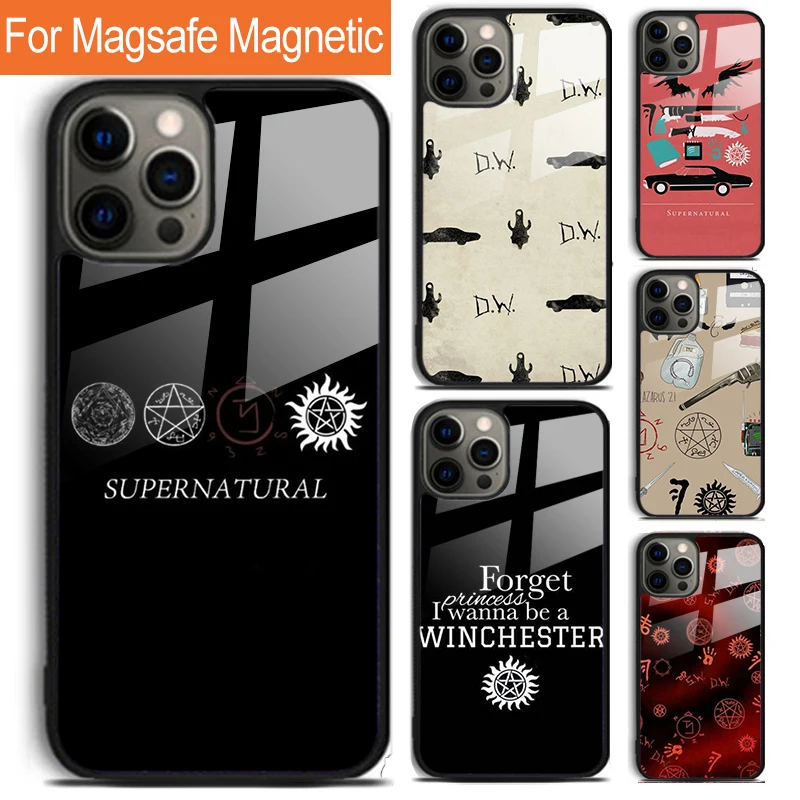 Sobrenatural spn dean e sam capa de telefone para iphone 17 air 16 15 14 12 pro max plus magsafe capa de carregamento magnético sem fio