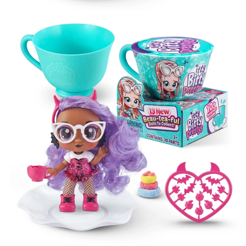 ZURU Itty Bitty Prettys Aidi Betty Tea Talk Trompete Nachmittagstee Party Überraschung Teetasse Puppe Blind Box Mädchen Spielhaus Spielzeug