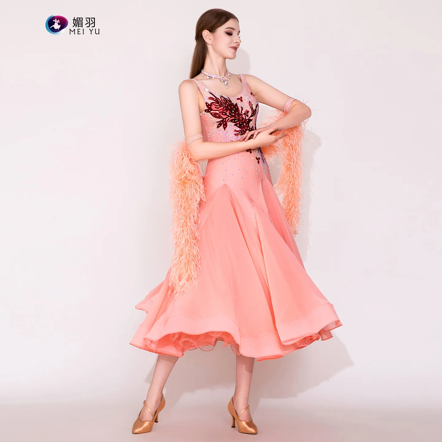 2025 أحدث امرأة قاعة الرقص المنافسة فستان قاعة الرقص الفالس القياسية فستان رقص النساء قاعة الرقص ازياء MY945