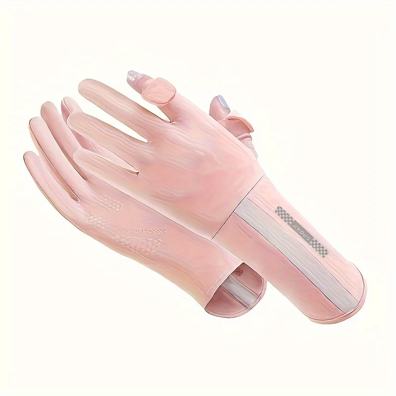 Summer Sunscreen Gloves Women Thin Ice Silk Anti-ultraviolet Dew Finger Touch Screen Driving Riding Non-slip Breathable Gloves