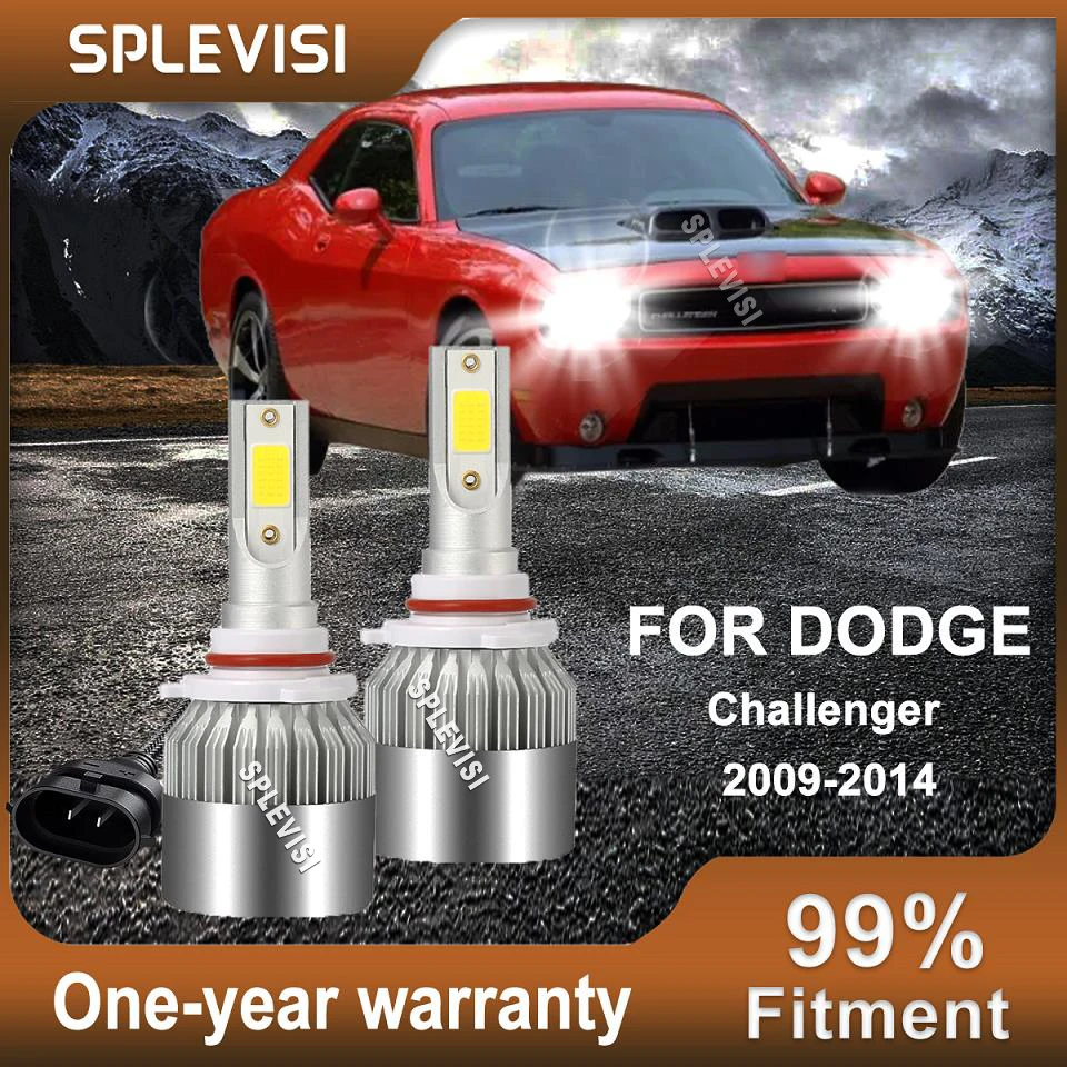 

2x LED Headlight Bulb High Beam White Set For Dodge Challenger 2009-2014 Charger 2011 2012 2013 2014 Avenger 2010 2011 2012