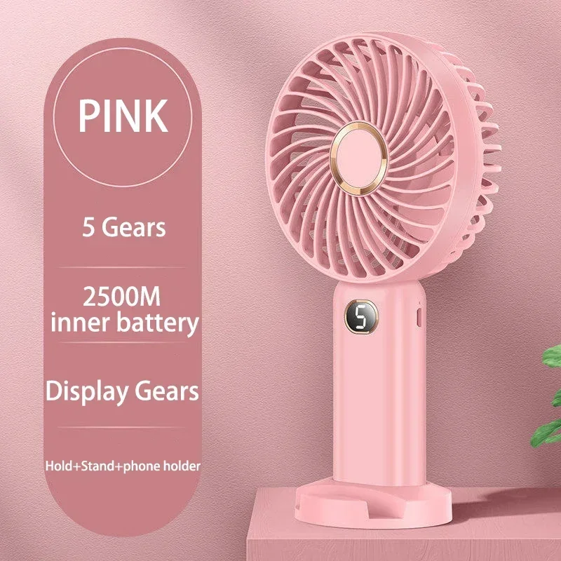 F11 Mini USB พัดลมสีดําพร้อมแบตเตอรี่แบบชาร์จไฟได้พัดลมมือถือสําหรับการเดินทางพัดลมพกพาขนาดเล็กพร้อมที่วางโทรศัพท์
