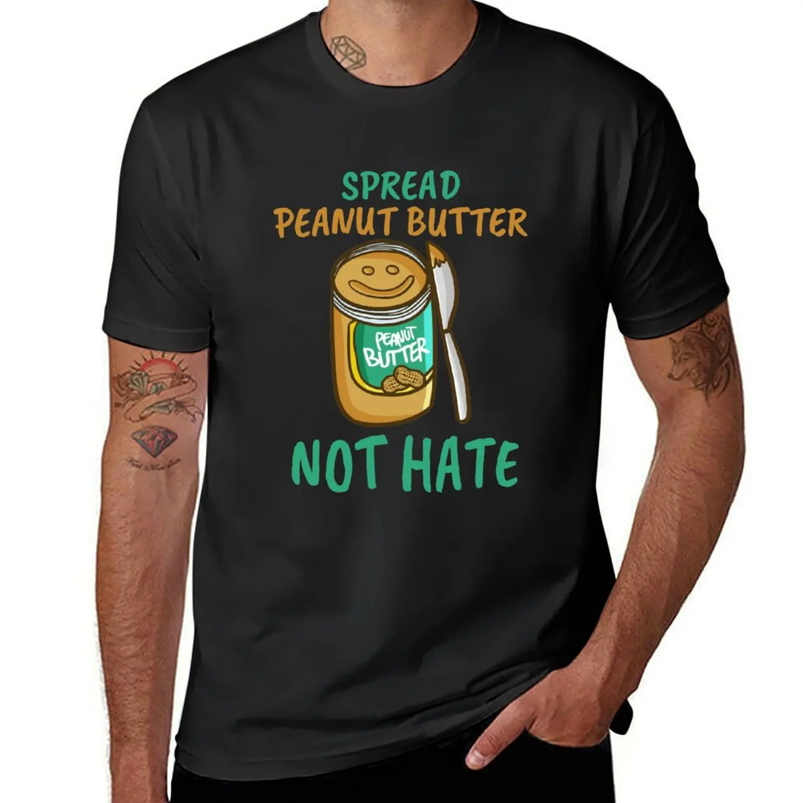 Spread Peanut Butter Not Hate - Cute Kawaii Peanut Butter Lover T-Shirt boys whites customizeds heavyweight t shirts for men