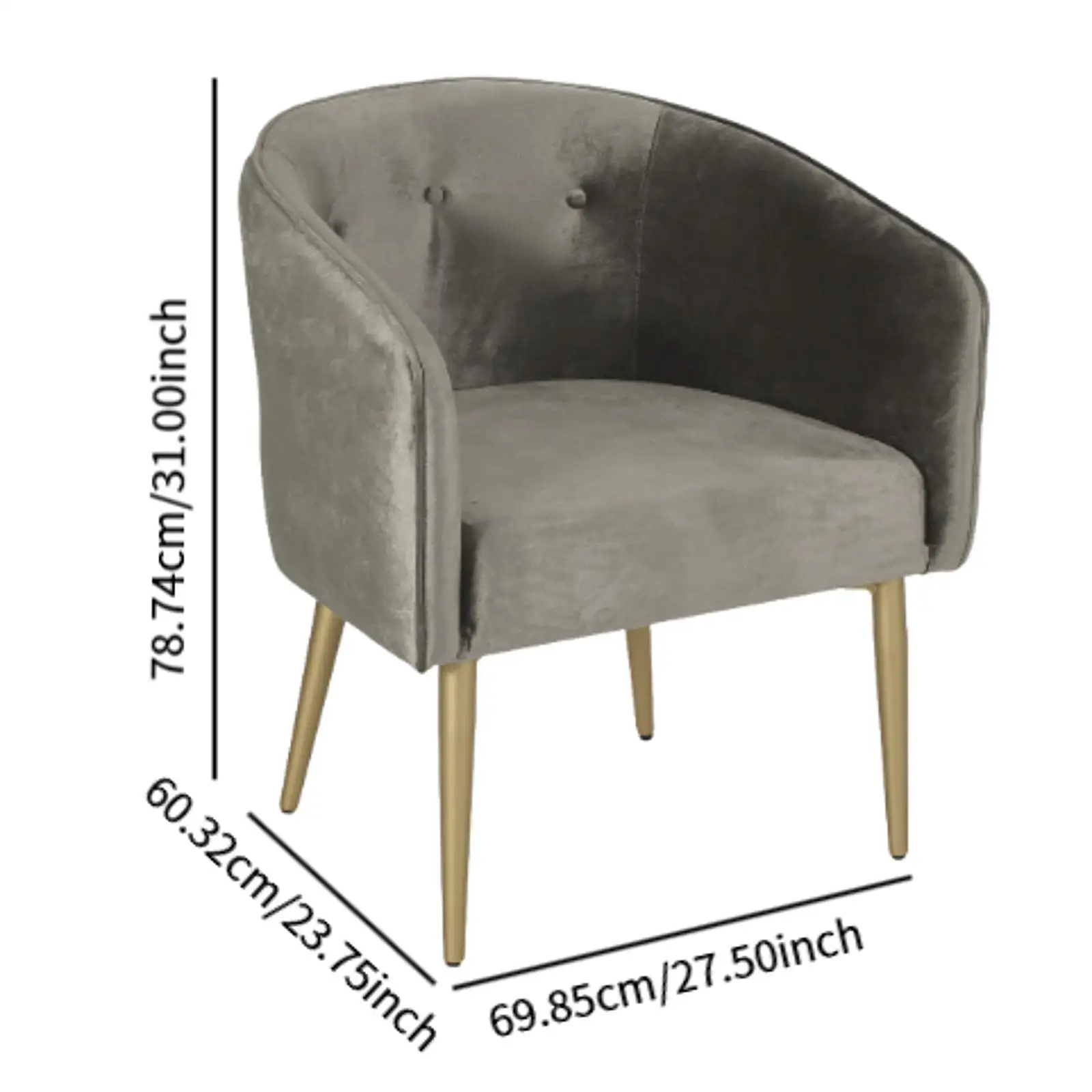 Velvet Dining Chair Upholstered Coffee Chair Modern Velvet Dining Arm Chair