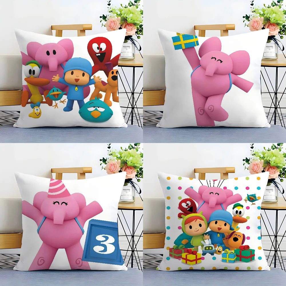 Happy Birthday B-Boy-Girl-Pocoyo Pillow Case Plush Fabric Soft  Pillowcase Double Sided Print Cushion Cover Household Gifts