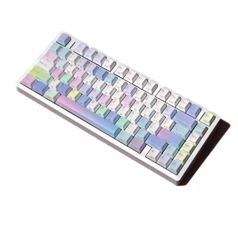 Bubble theme double engraving light transmission full set of keycaps Korean Russian Thai European small language