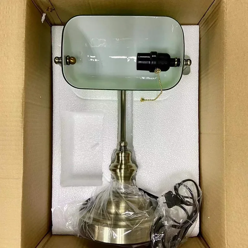 مصباح مكتبي مصباح طاولة زجاجي مصباح بانك بسحاب مفتاح لغرفة النوم والمنزل ومطعم ومكتبة مكتب ومصباح ليلي