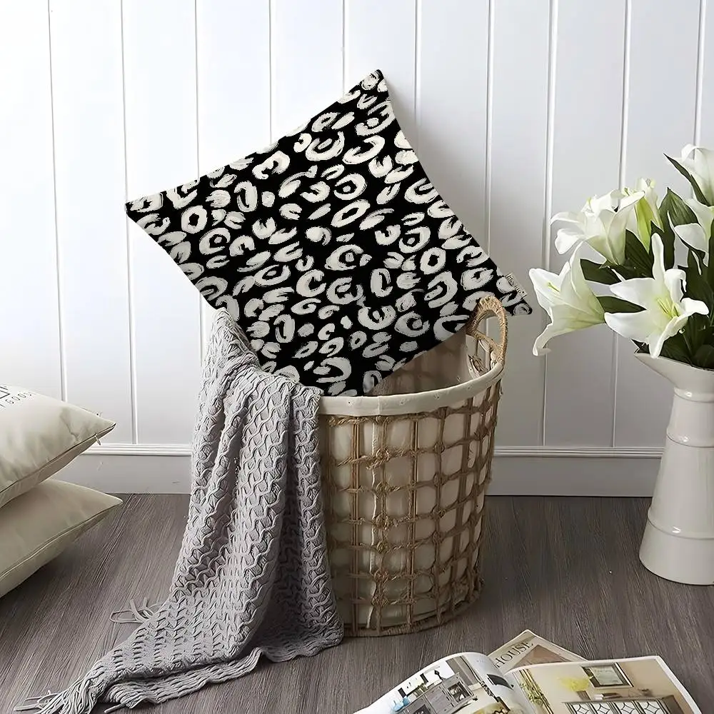 أسود أبيض مجردة النقاط المخدة تون هدية غطاء الوسادة غرفة نوم المنزل أريكة كرسي مقعد ديكور كيس وسادة #4