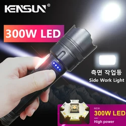 USB Rechargeable High Power LED Flashlight Waterproof Powerful Lantern Tactical Torch Long Range Strong Light Lamp Self Defense