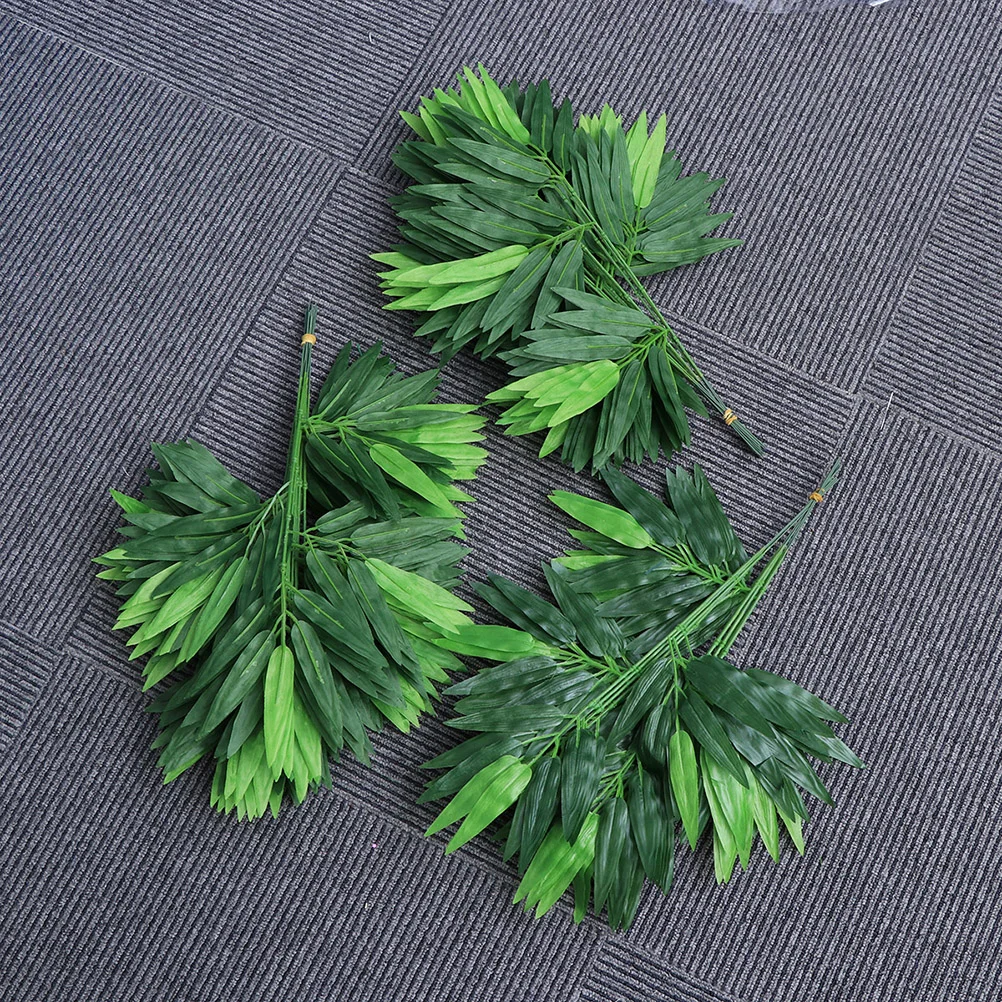 

100 Pcs Party Decoration Water Pipes Artifical Bamboo Leaves Palm Tree Fake Decorative for Crafts