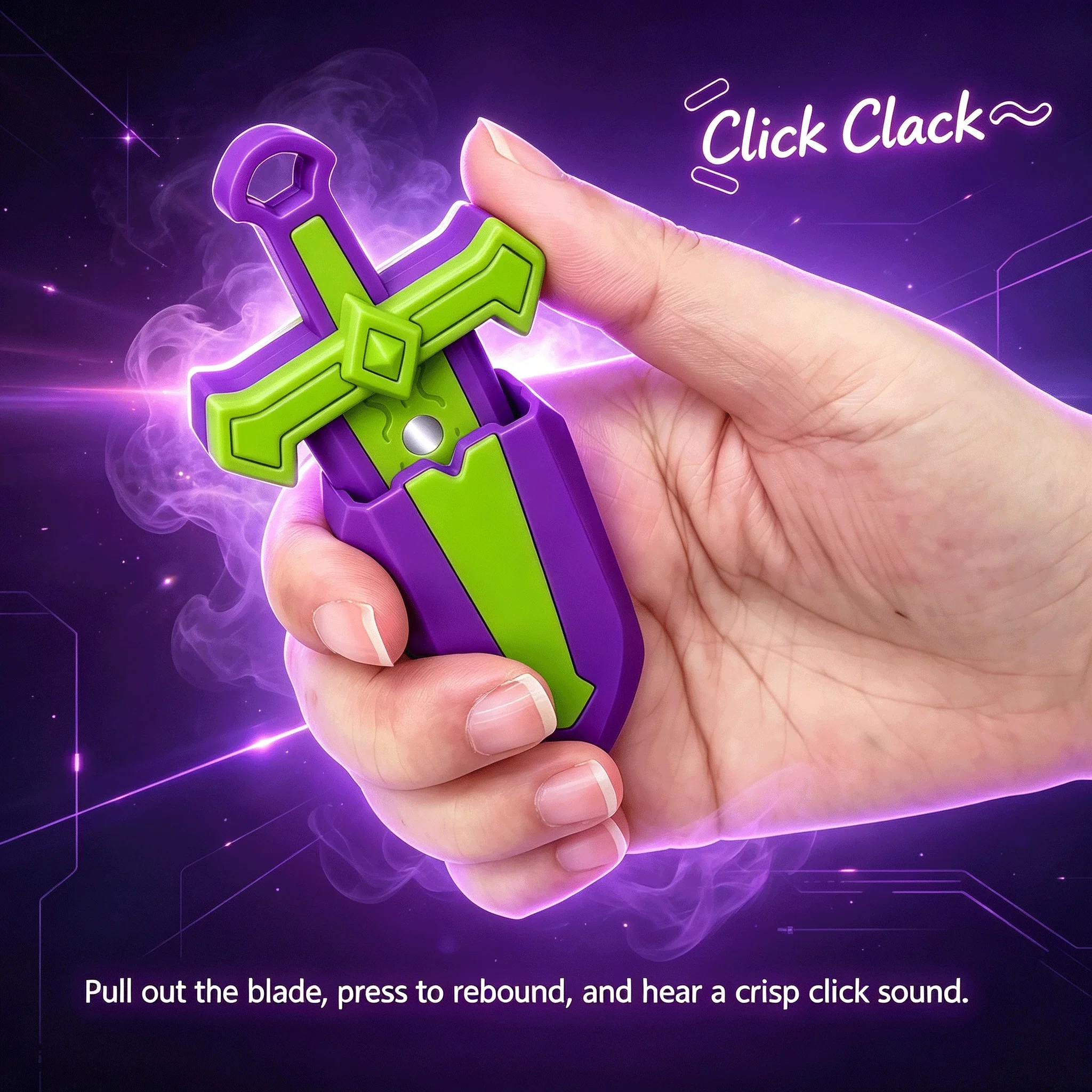 Mini Sword Fidget Slider Toy Pocket Fidget Toy Push Card Stress Relief Toy Novelty Decompression Game Party Favor Gift for Adult