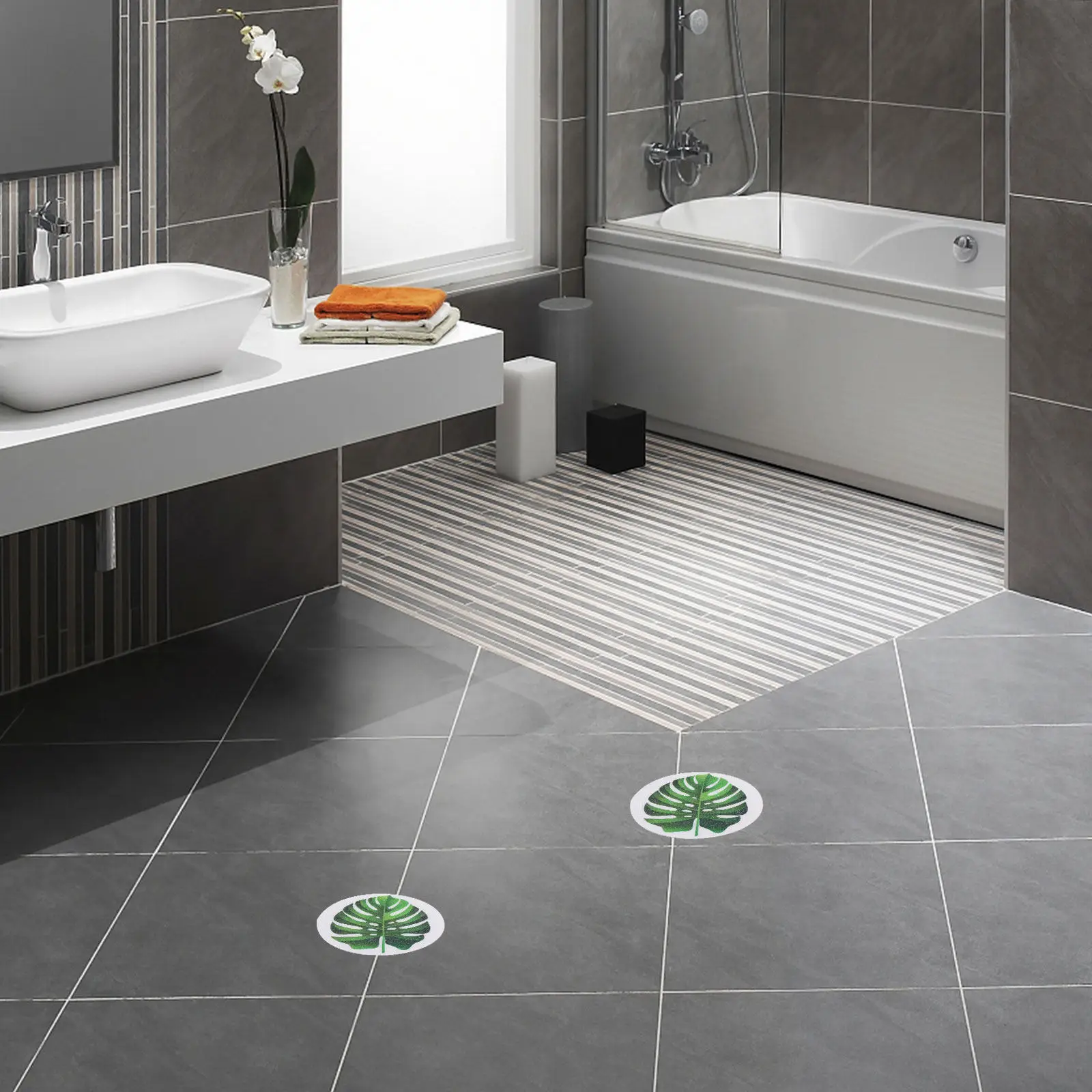 

Набор из 1 шт. милых противоскользящих наклеек для ванной с дизайном в виде листьев, с сильной адгезией, безопасные наклейки для душа и ванной комнаты