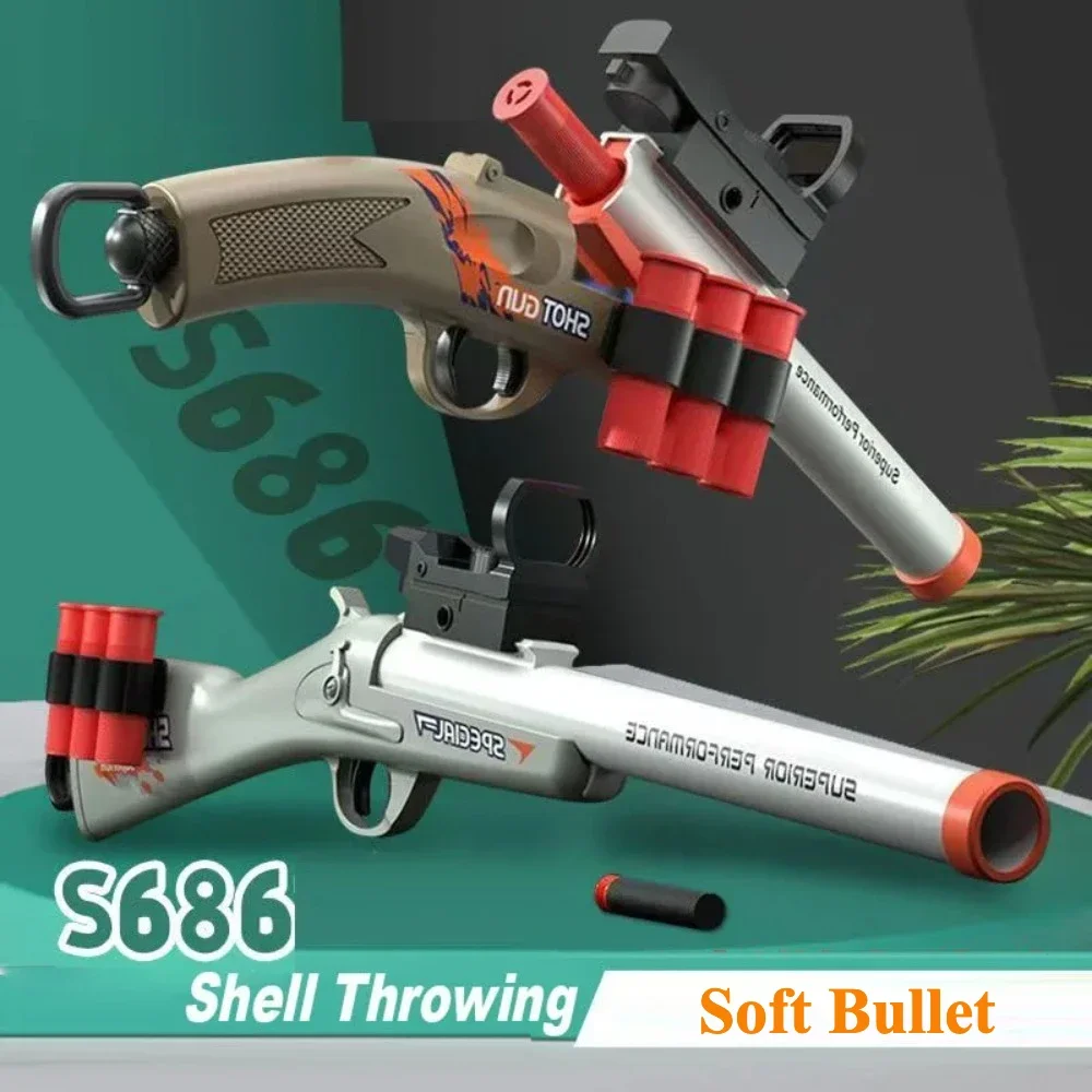 Mini S686 Geweer Shell Uitwerpen Speelgoed Pistool Zachte Kogel Handmatig Geladen Buitensporten CS Schieten Spel Wapen voor Kinderen Jongens Gift