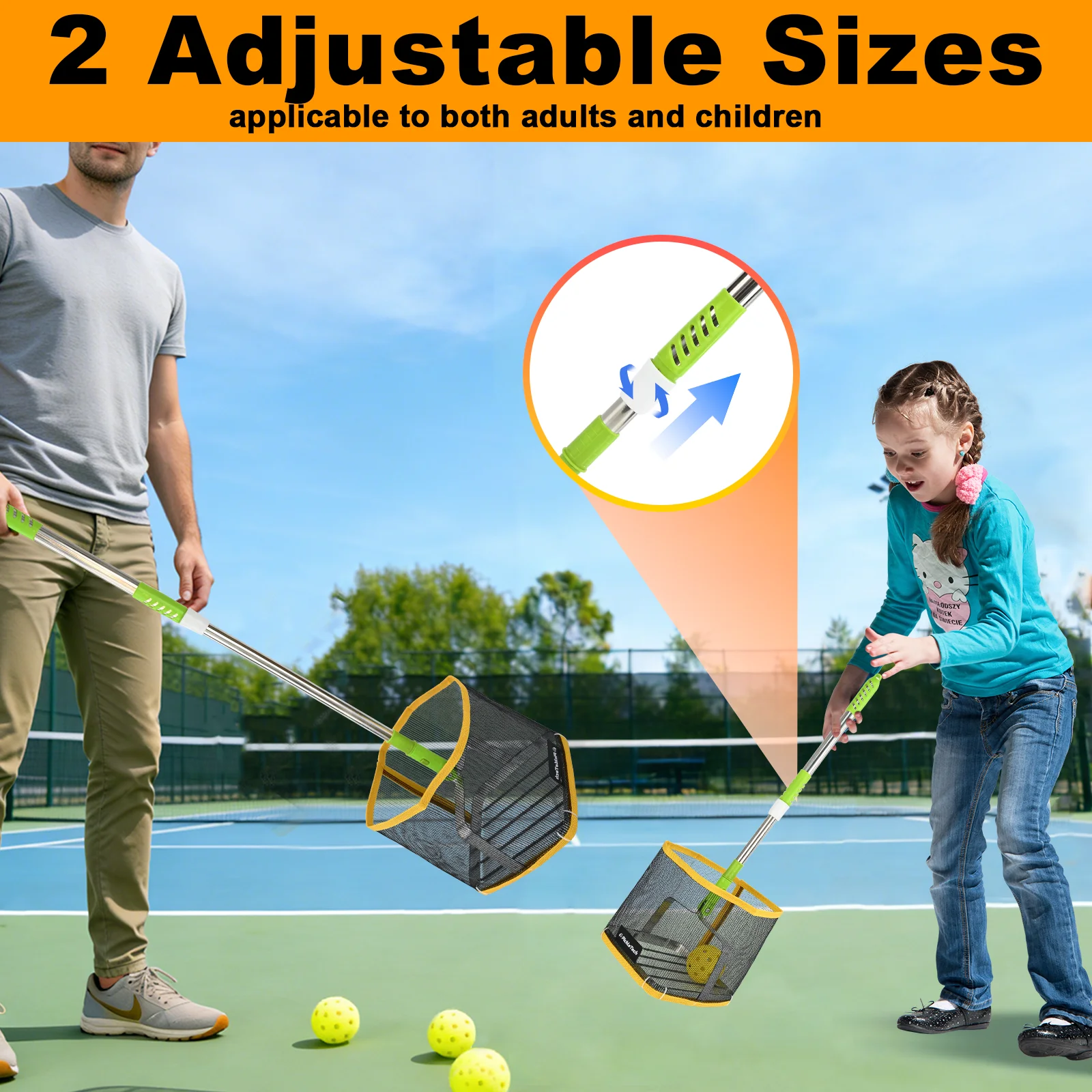 Pickleball Ball Retriever Telescopic Pickle Ball Picker for No Bending Lightweight & Pickleball Collector Pickleball Accessories