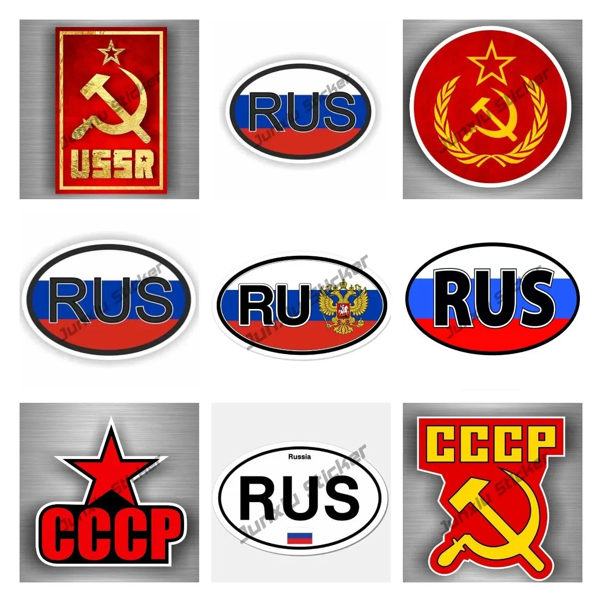 Creative Soviet Symbol Russia Decal Car Sticker Flag of Russia Rus Reflective Car Stickers Funny The Whole Body Car Accessories