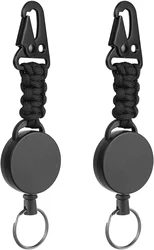 Retractable Keychain Heavy Duty Id Card Badge Holder Reel Students Doctor Nurse Badge Reel Clip With Carabiner Clip Key Ring