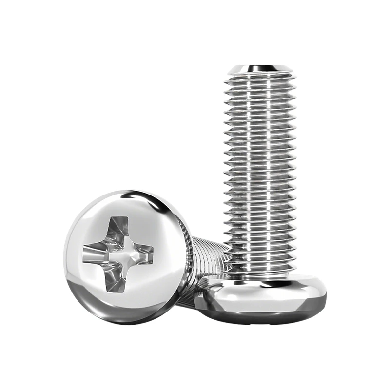 304 Stainless Steel Cross Recessed Pan Head Machine Screws GB818 M2 M2.5 M3 M4 M5 M6 M8 M10