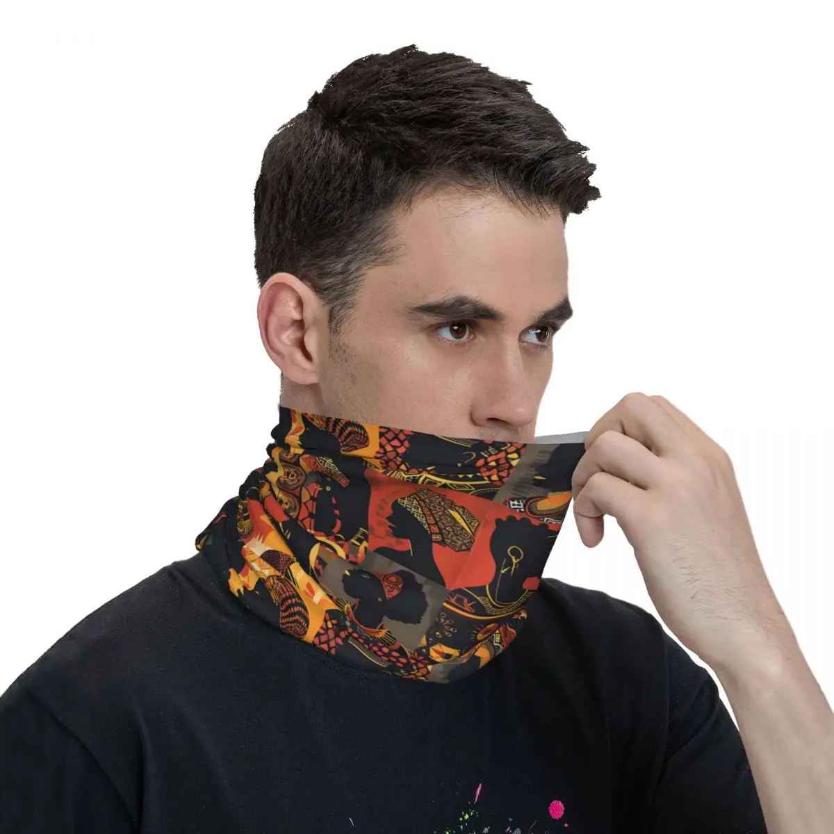 Black History Month Pattern African American Thin Wrap Scarf Bandana Neck Gaiter Face Cover Headband image 6