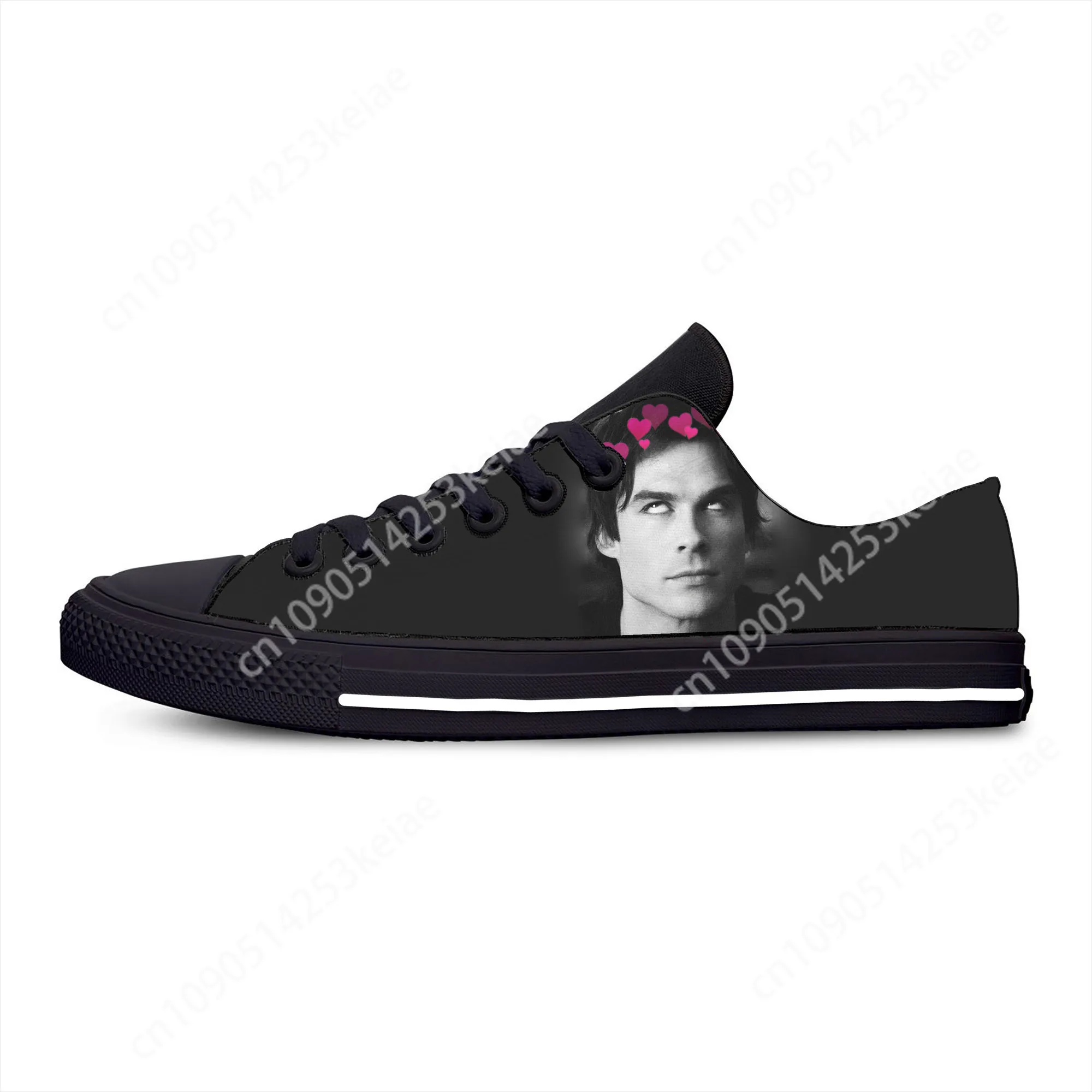 

The Vampire Diaries Damon Salvatore Fashion Funny Casual Cloth Shoes High Top Lightweight Breathable 3D Print Men Women Sneakers