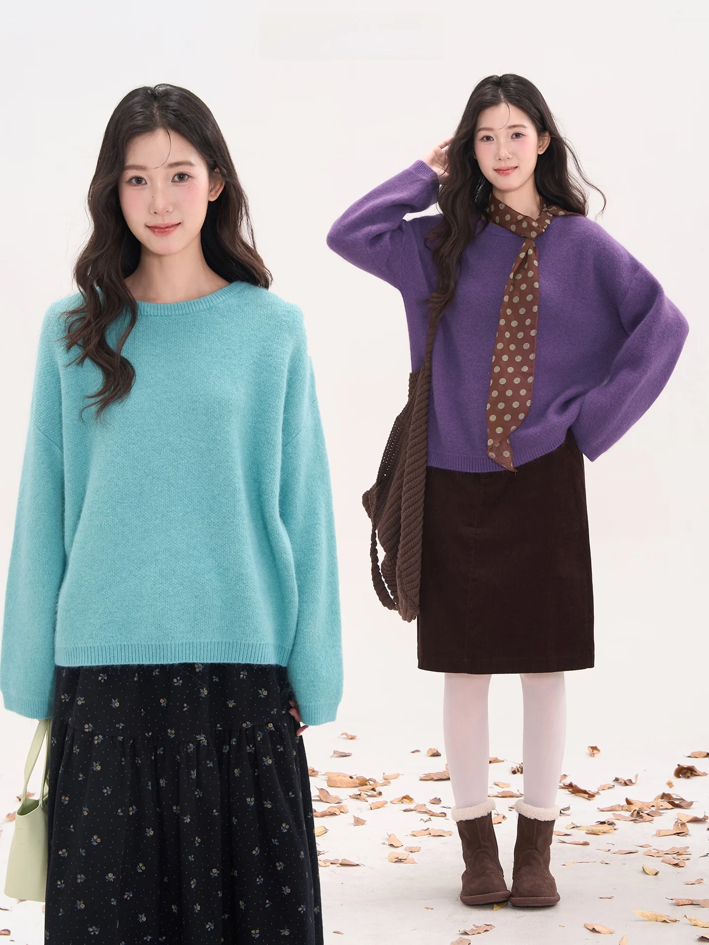 

Вязаный свитер из кроличьего меха Heme, свободный женский топ Dopne Bell, пуловер на осень-зиму с круглым вырезом и длинными рукавами