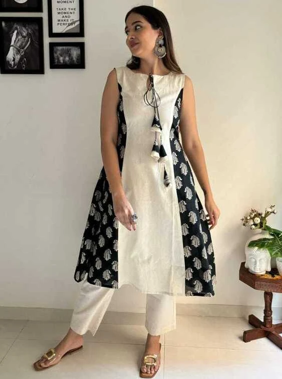 Women Cotton Kurta Pant Set Indian Pakistani Kurti Dress