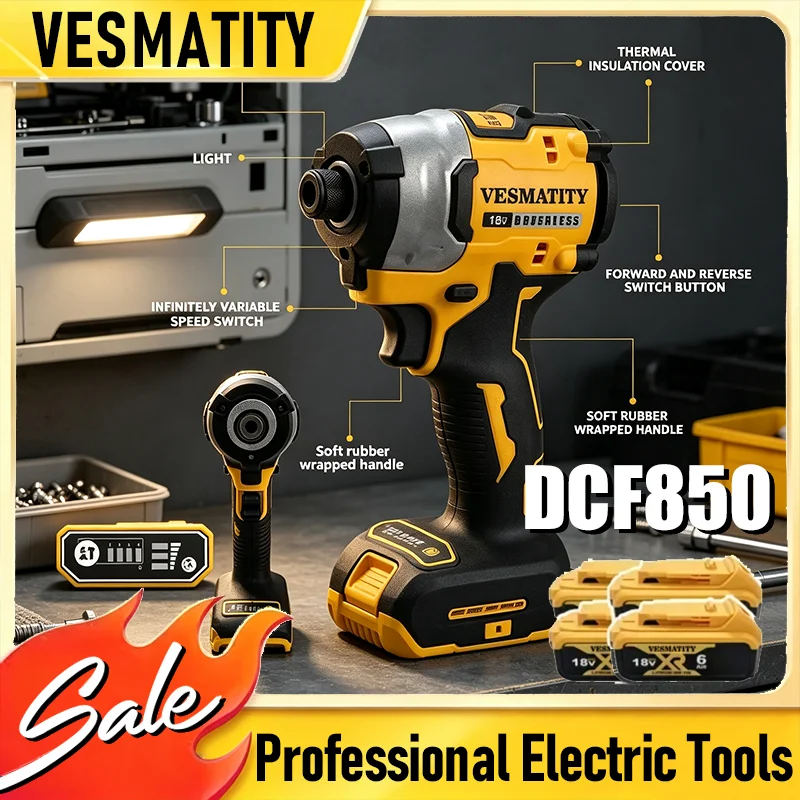 NEW DCF850 3250RPM Impact Driver Cordless Intelligent Tools 205N.m high torque electric tool For DeWALT Battery 2026 HOT SALE