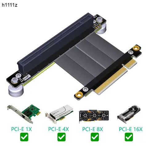 Scheda riser PCI Express x8 a x16 Scheda grafica da maschio a femmina Riser PCIE 3.0 PCI-E 16x Cavo di prolunga a nastro con base magnetica