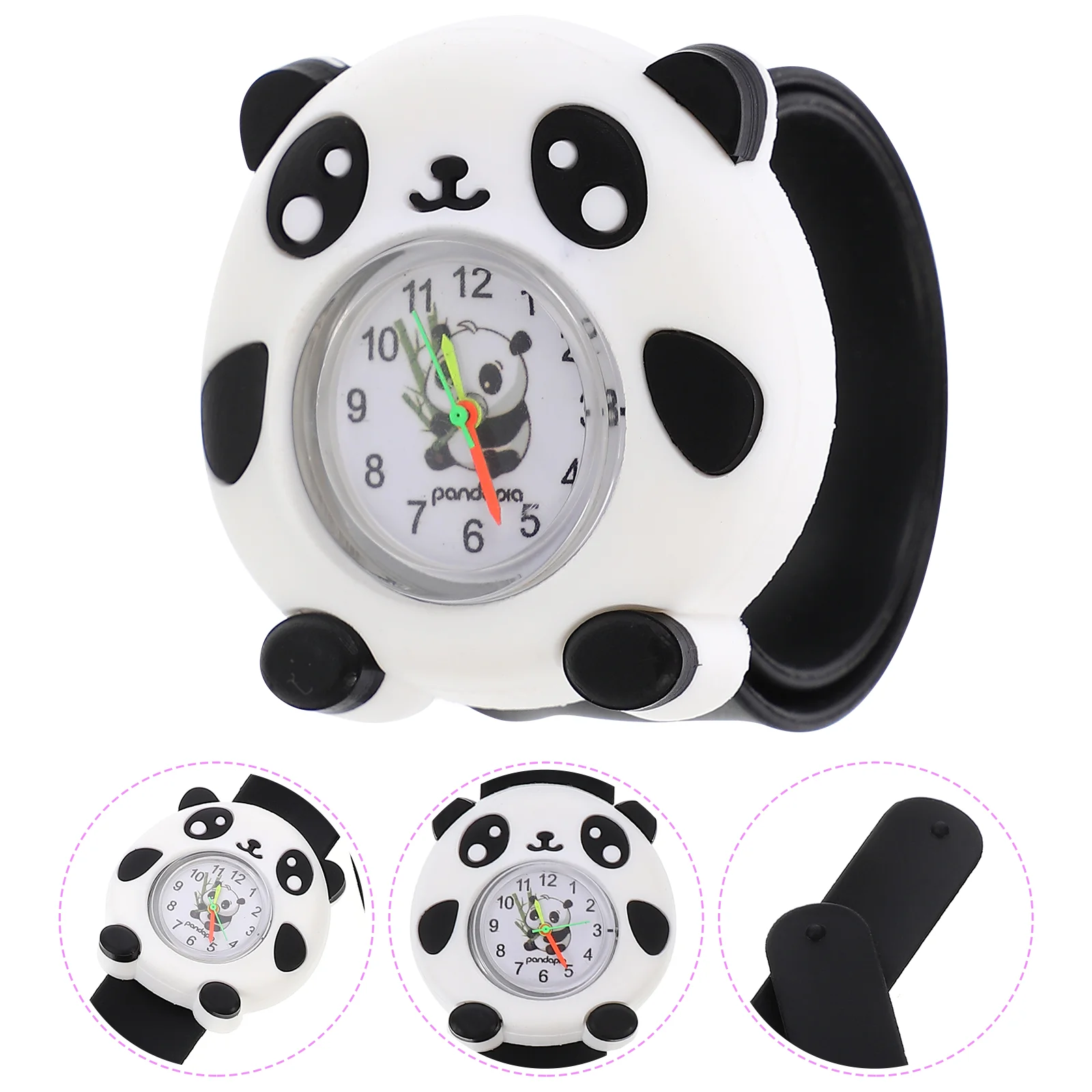 

2 Pcs Children's Flapping Watch Present Portable Kids Digital Number Silicone for Panda Silica Gel Boy Watches Men