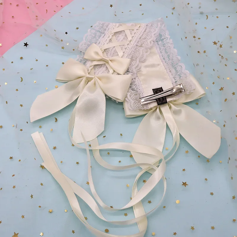 Mignon Lolita blanc dentelle Lolita bandeau Anime femme de chambre doux Kc Cosplay coiffure cheveux accessoires