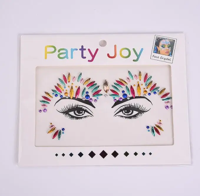 

Татуировка на лице 3d Временная татуировка Crtstal Rhinestone Наклейка Arty Face Sticker Женская татуировка Кристалл Глаза Наклейка Лицо Драгоценности