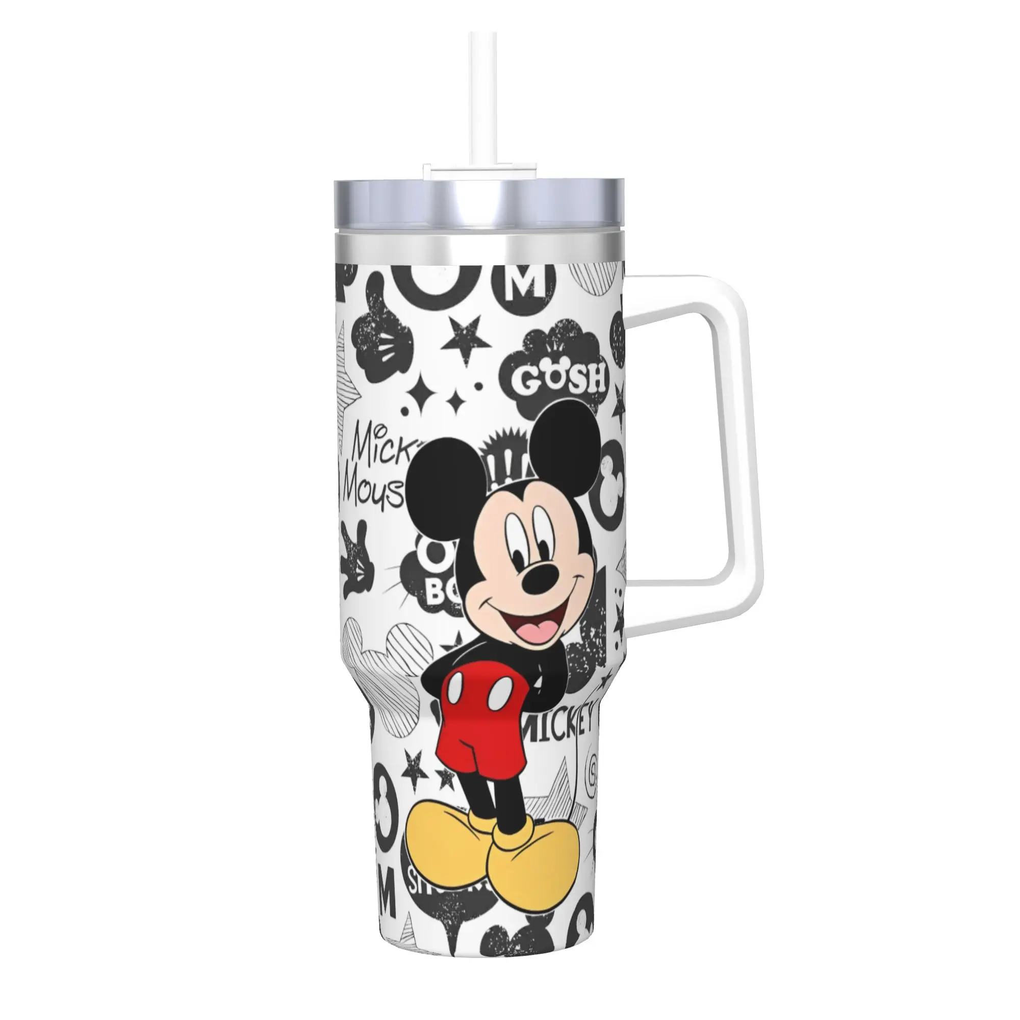 

Mickeys and Minnies Cute Mouse Tumbler With Straw Stainless Steel Travel Mugs Double Wall Vacuum Insulated for Cold Or Hot 40oz