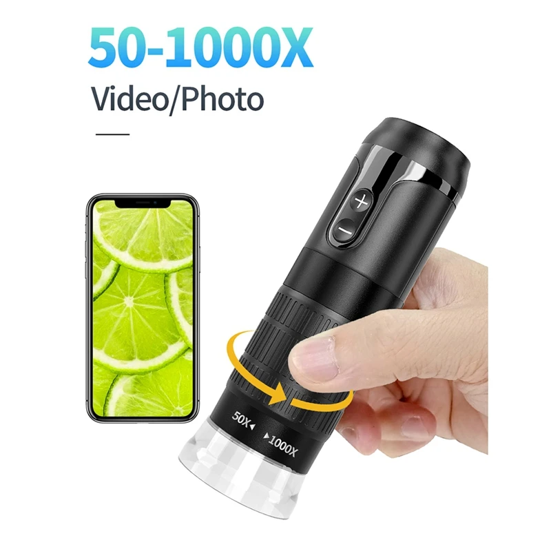 Digital Microscope Wireless Pocket Handheld USB Microscopes 1000X Zoom Fixed Focus HD Magnifier With LED For Iphone PC