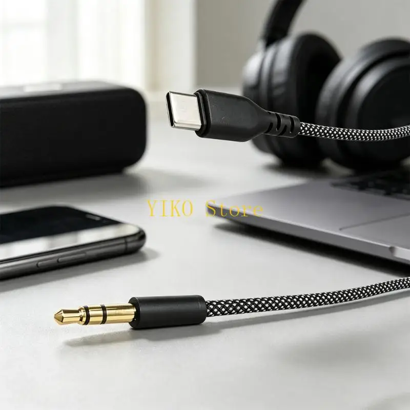 Cable auriculares K32C USB C a 3,5 mm para WH 1000XM5/4/3 llamadas oficina viajes y estudio