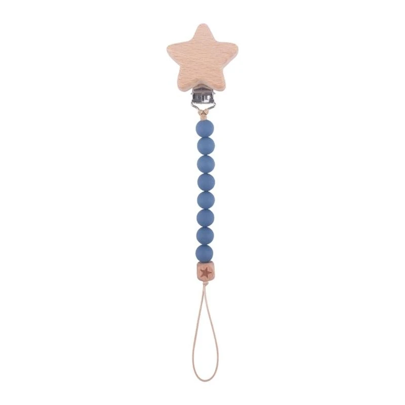 

Q1FE Baby Pacifier Clip Silicone Pacifiers Holder Chain Beech Teething Toy