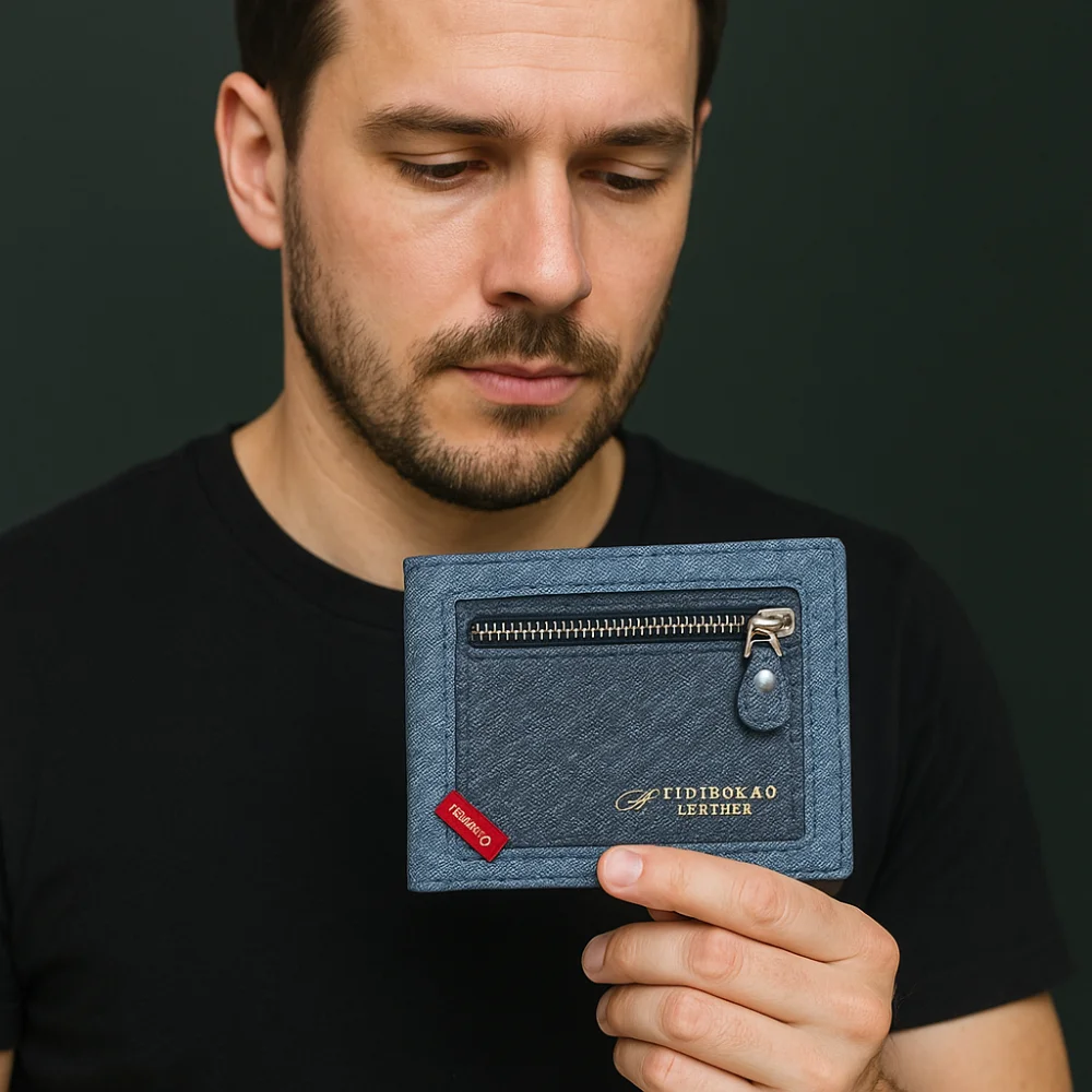 

PU Leather Men's Short Purse Color Contrast Contracted Men Coin Pocket Urban Recreational Multifunction Men's Card Holder