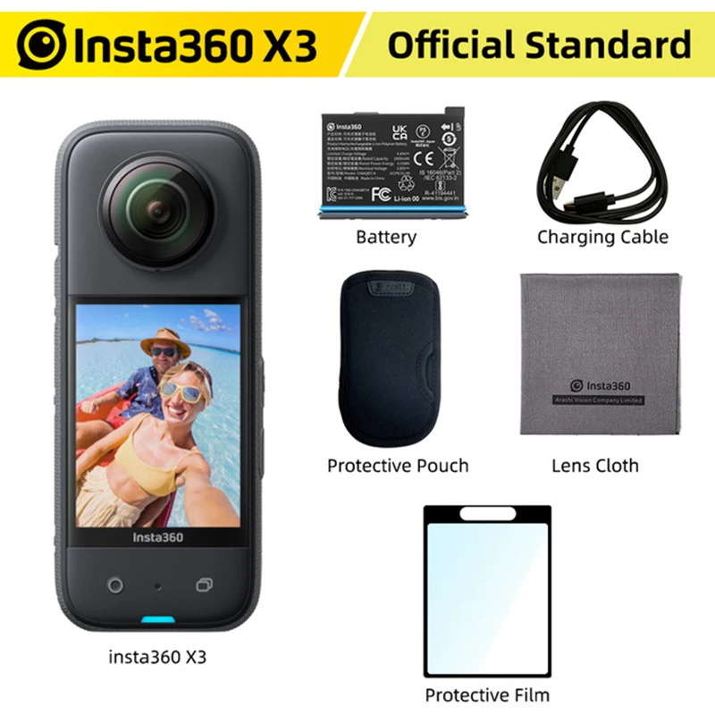 Insta360 X3 RTS 2023 Sports Action Camera New Launch Pocket-Size HDR 5.7K 360 72MP 2.29'' Touch Screen