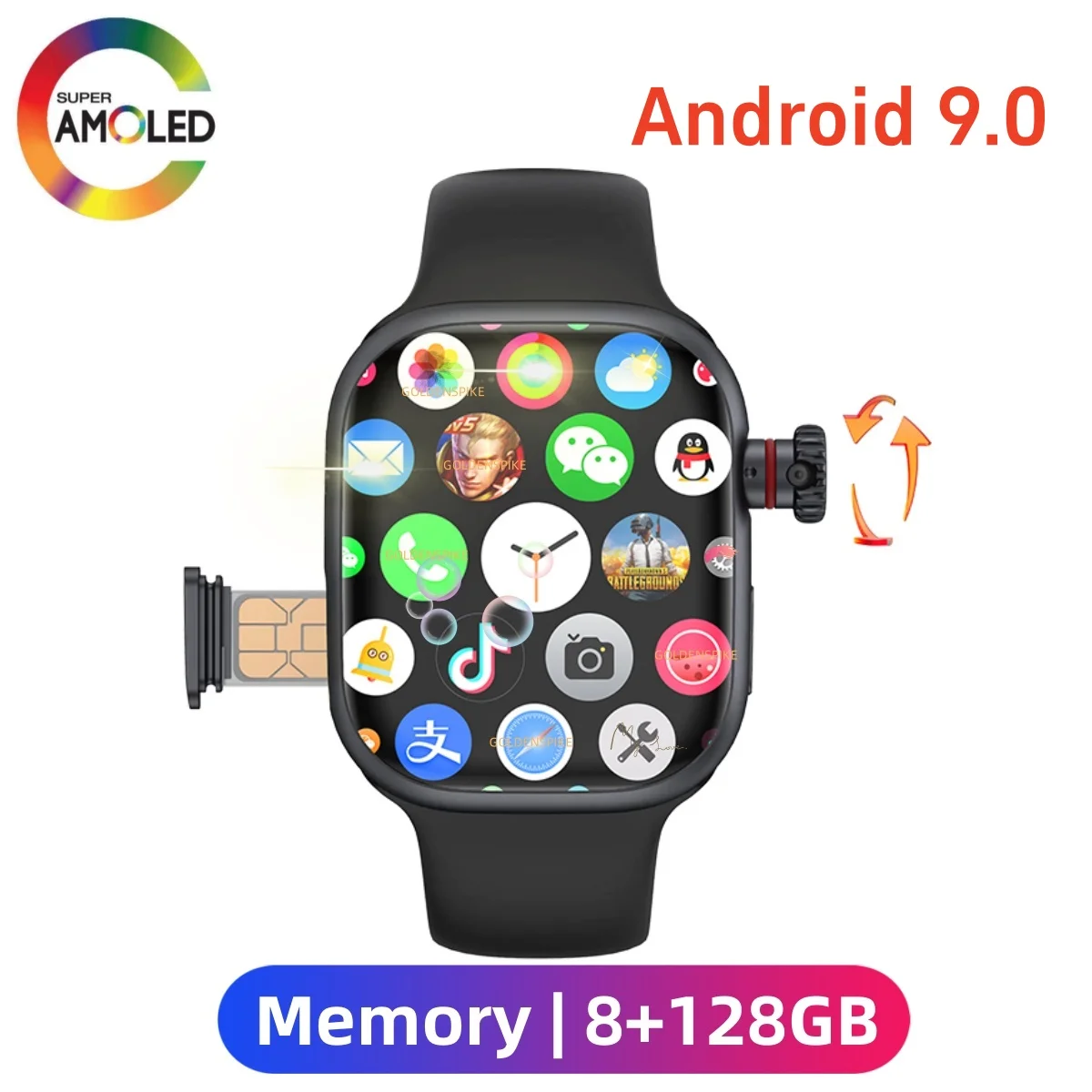 

CD99 Cellular Card Version Smart Watch 16GB RAM AMOLED Wifi GPS 256GB ROM Position APP Download Bluetooth Men Women Wireless S10