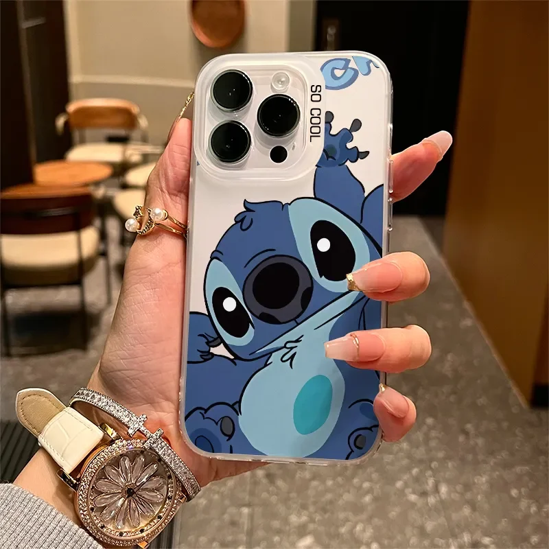 Stitch Doubt Cute Phone Case For iPhone 16 15 14 12 13 11 Pro Max XR XS MAX 7 8 Plus 12 13 MINI  Y2K Cartoon Lovely Back Cover