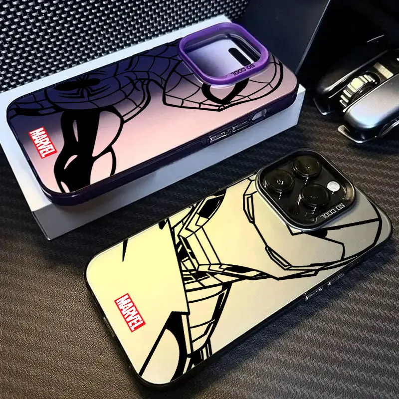 

Cool Ironman Spiderman Venom Marvel Art Phone Case For iPhone 11 12 13 14 15 16 17 Pro Max 16e 17E 17 Air Plus 13Mini Back Cover